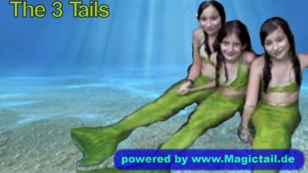 Mermaids at the beach:the3tails-jackiesky