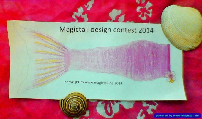 Design Contest 2014:Pink Hibiscus mermaid tail-Magictail GmbH